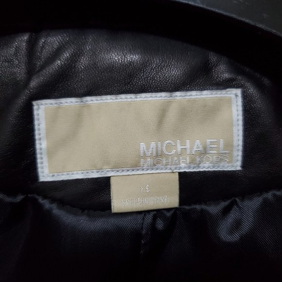 NWT Michael Kors Leather Jacket Moto Black Belt Long Asymmetrical Zip Sz XS READ - Picture 13 of 15